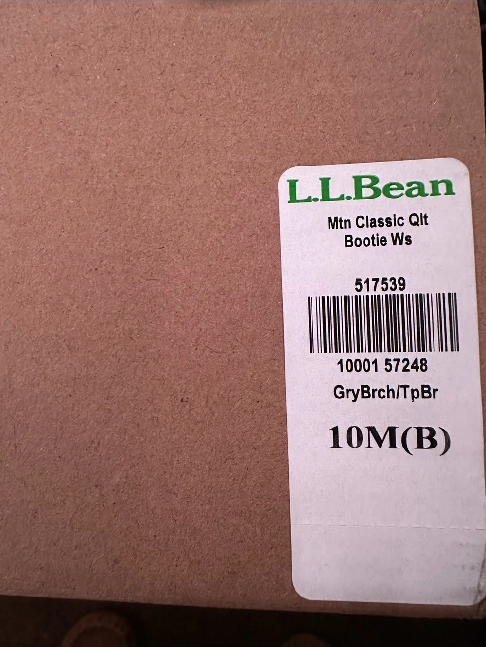 New in Box Beautiful LL Bean Quilted Slip-On Winter Boot in Brown/Teal trim